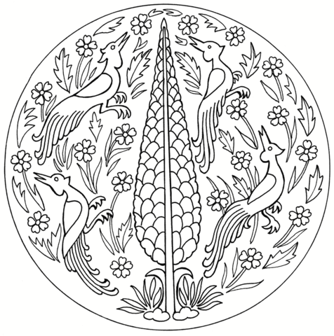 Bird Roundel Coloring Page